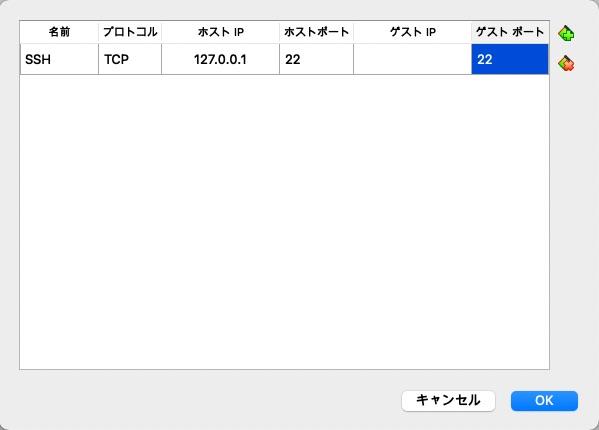 SSH用のポートフォワーディングの設定